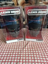 Realistic Camera Lens Travel Mug,s With Lid. X 2  ( Brand New In Box )
