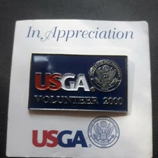 Vintage USGA Volunteer 2000 Enamel Pin United States Golf Association NEW/CARD