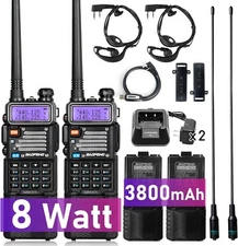 Long Range Walkie Talkie 100 Mile Two Way Radio Charge Headset Waterproof 2 PACK