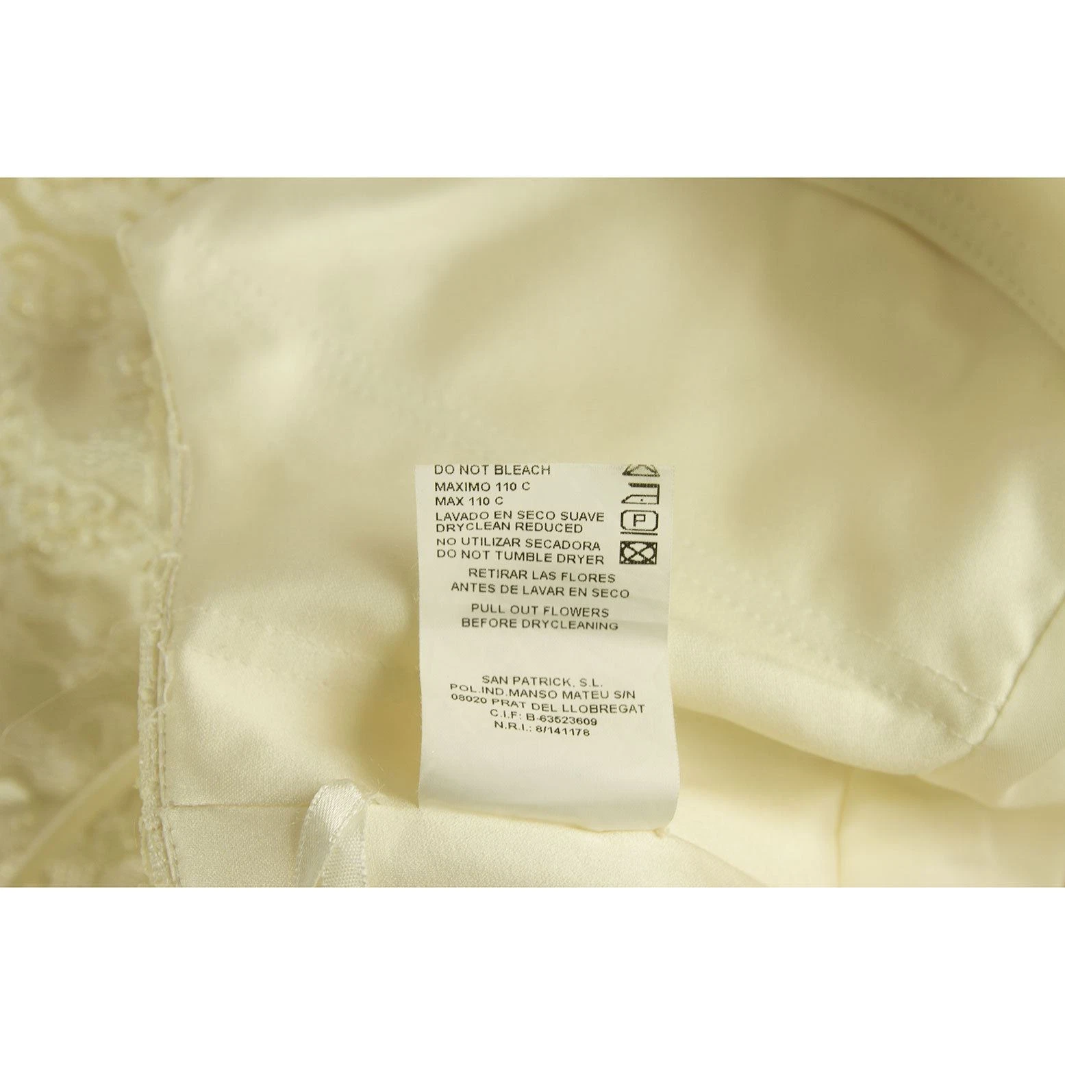 OFF WHITE Abito da sposa Pronovias bianco con perline lunghezza pavimento abito in pizzo 42 it