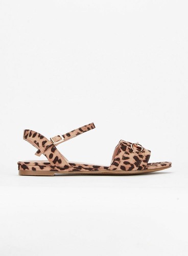 wide leopard sandals