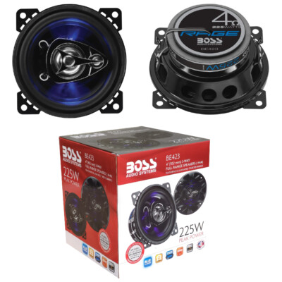 2 Boss Audio Systems BE423 3-Wege Koaxial Lautsprecher 10 cm Blau LED