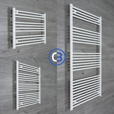 750mm Wide White Heated Towel Rail Radiator Straight 600/800/1000/1200/1400/1800