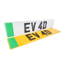 3D Number Plates Electric Vehicles Cars Vans EV UK Legal Green Flash (PAIR)