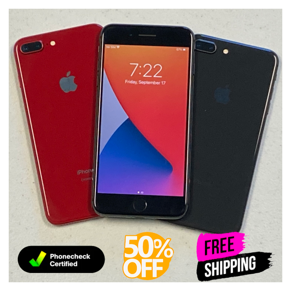 【美品】iPhone8 Plus 64GB Apple iPhone 8 Plus 64GB - Mint, Red, Gold, Space Gray, AT&T