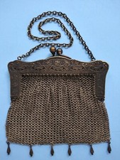 Antique Chain Mail/Mesh Handbag/Purse with German Silver Frame