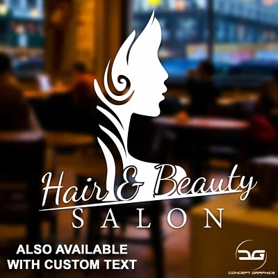 CONCEPT GRAPHICS Hair & Beauty Salon Women Nails Hairdressers Window Wall Door Vinyl Sticker Sign