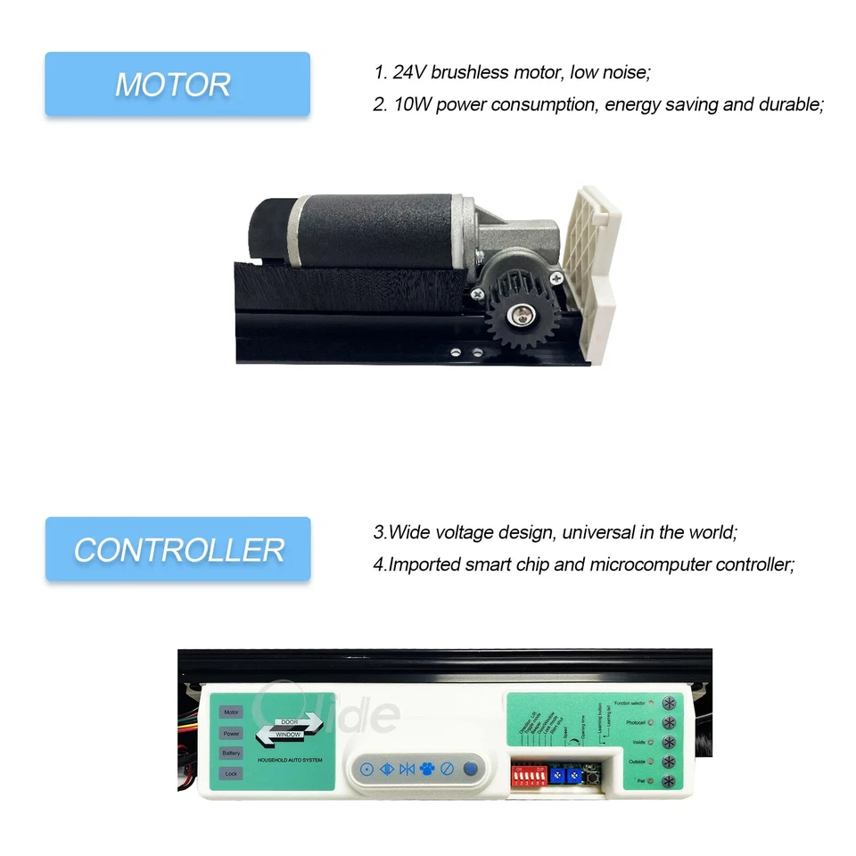 Cierre de puerta corredera automático Olide Reidentail con sensor para mascotas color blanco Foto 3 de 4