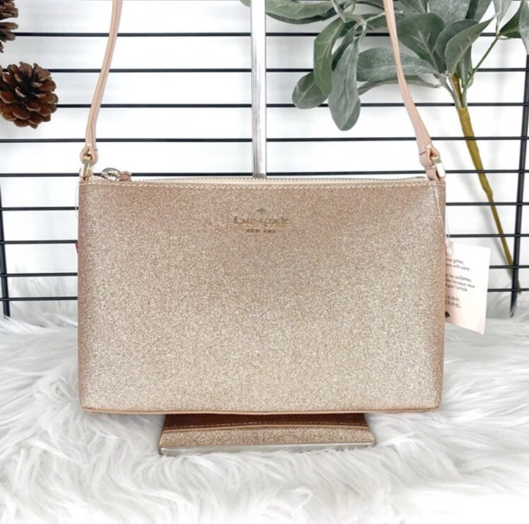 Buy the Kate Spade New York Rose Gold Glitter Laptop Cover and Small Mint  Crossbody Bag | GoodwillFinds