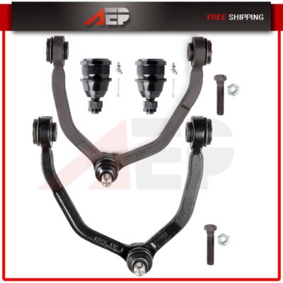2 Upper Control Arm w /Ball Joint 2 Lower Ball Joint for 89-97 Ford Thunderbird
