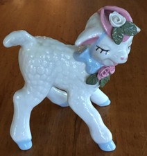 Vintage Ceramic Lamb Figurine Cordelia China Co Dalton Ohio 1940&rsquo;s
