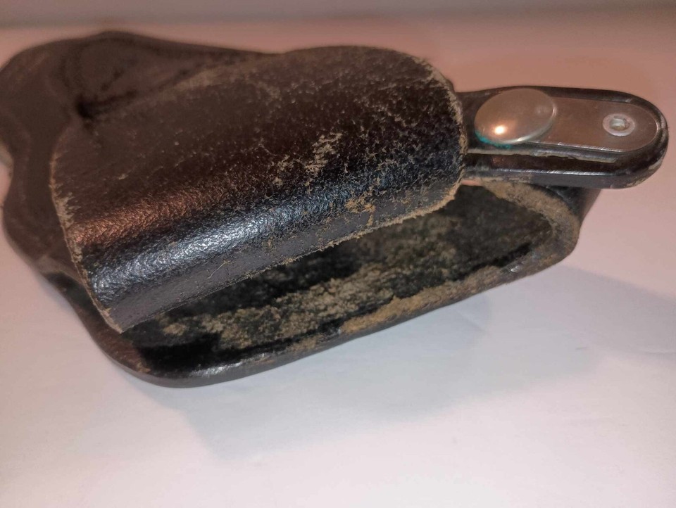 Mixson Leathercraft 309 408 Black Leather Gun Holster Vintage Right