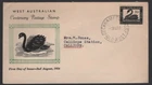 1954 Centenary of West Australia Black Swan Standard Stamp Company FDC