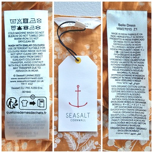 Seasalt Size 24 RRP £70 BNWT Yellow/White Floral Pattern Midi Dress Pockets - Picture 15 of 23
