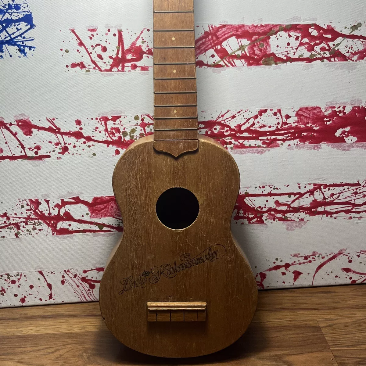 Vintage Ukulele Hawaii DUKE KAHANAMOKU Aloha Brand No Strings Ships Fast