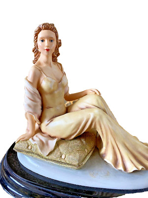 Vintage Figur von LEONARDO COLLECTION. Junge Dame im Jugendstil Kleid.