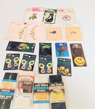 Vintage Sew/Iron on patch and Hem Lot of 19 Black Cat, Butterfly, Fish Wrights