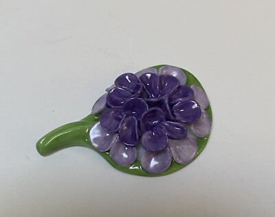 Herend Bunch Of Violets  Handpainted & Signed  2  Length  1  1/4  Width     NEW