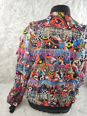 Vintage Rare 90s Paula Sweet Muslin Mink Floral Jacket Size Medium 