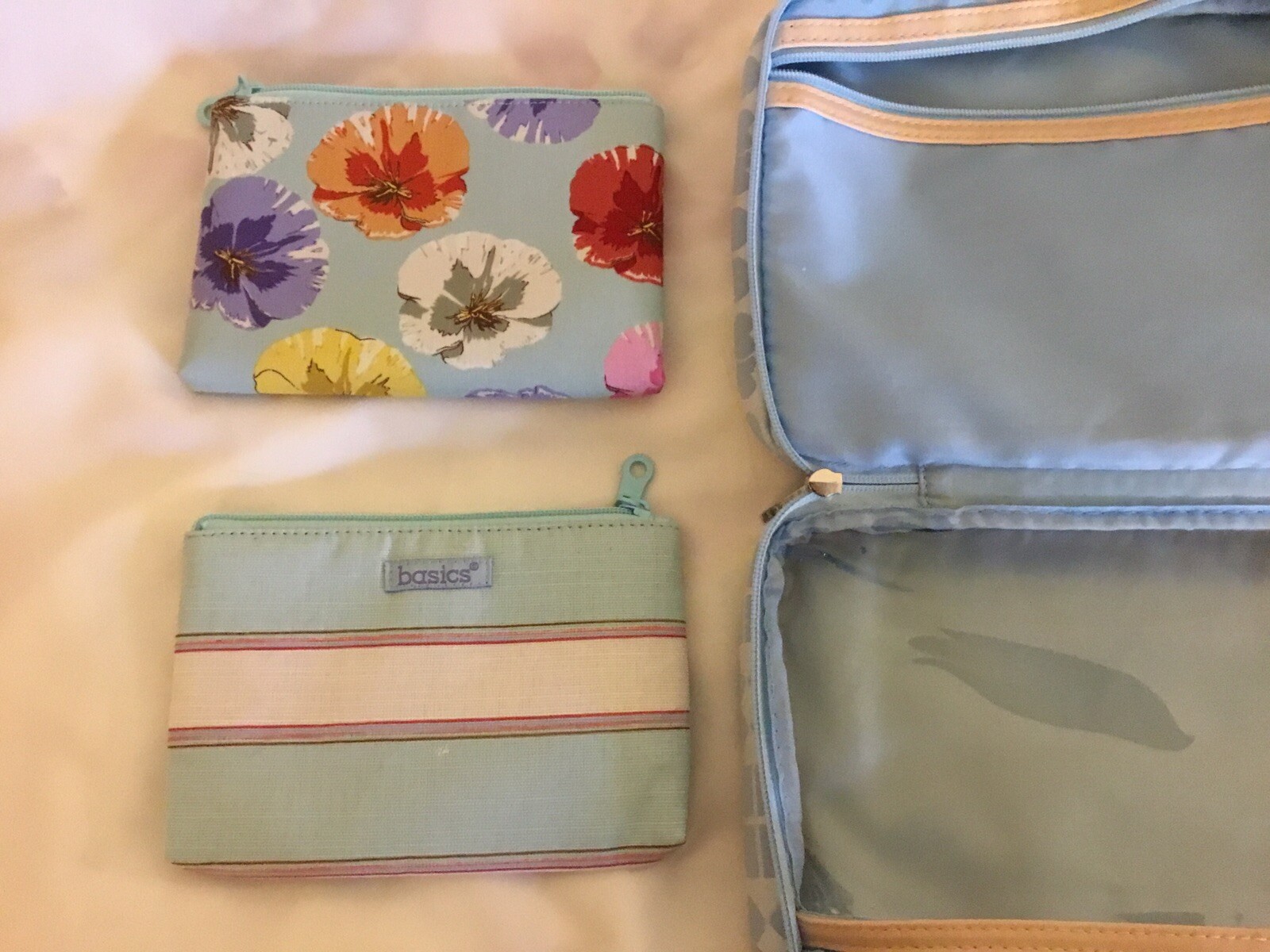 BASICS Travel Cosmetic Bag Makeup Case Pouch Toiletry Hanging Organizer