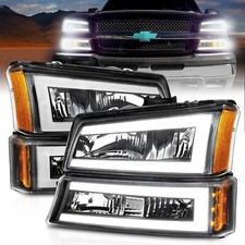 For Silverado Avalanche 03-06 07 Classic C Bar Headlights Parking Lights 111501 For Silverado Avalanche 03-06 07 Classic C Bar Headlights Parking Lights 111501