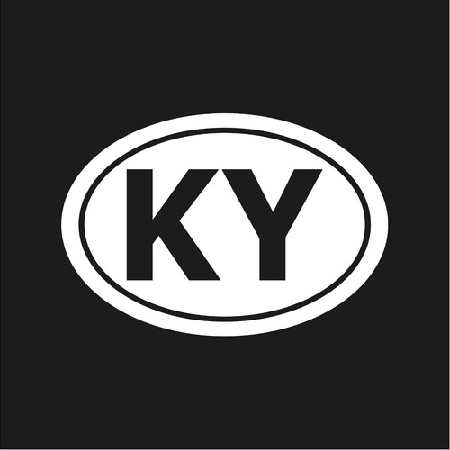 Kentucky KY Initials Vinyl Decal Window Oval KY Laptop Sticker - Picture 4 of 12
