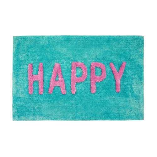 Tappetino da bagno colorato Happy Slogan antiscivolo 50 x 80 cm - tappeto bagno morbido assorbente - Foto 14 di 18