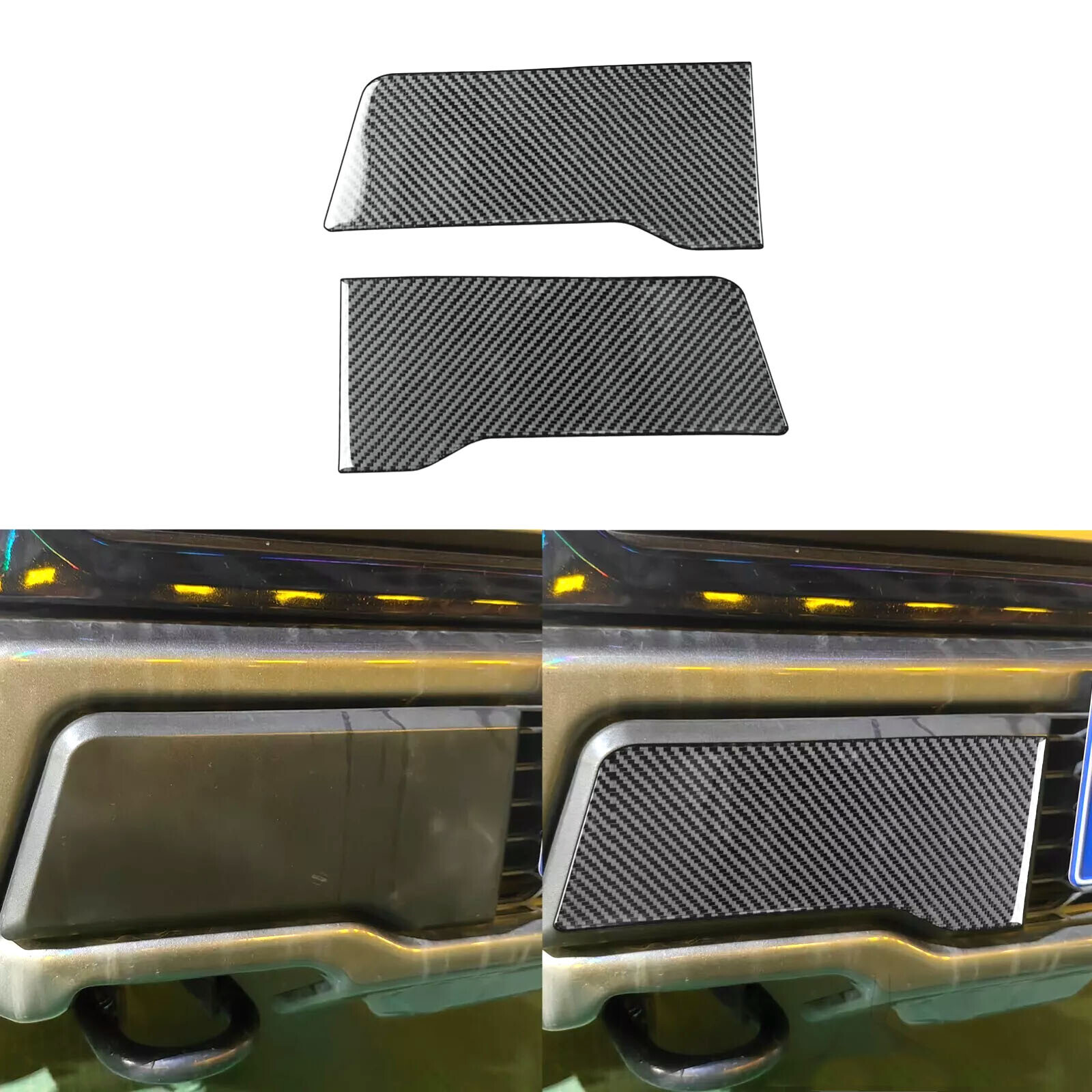Real Carbon Fiber Front Bumper Corner Cover Trim For Ford F150 F-150 2015-2020