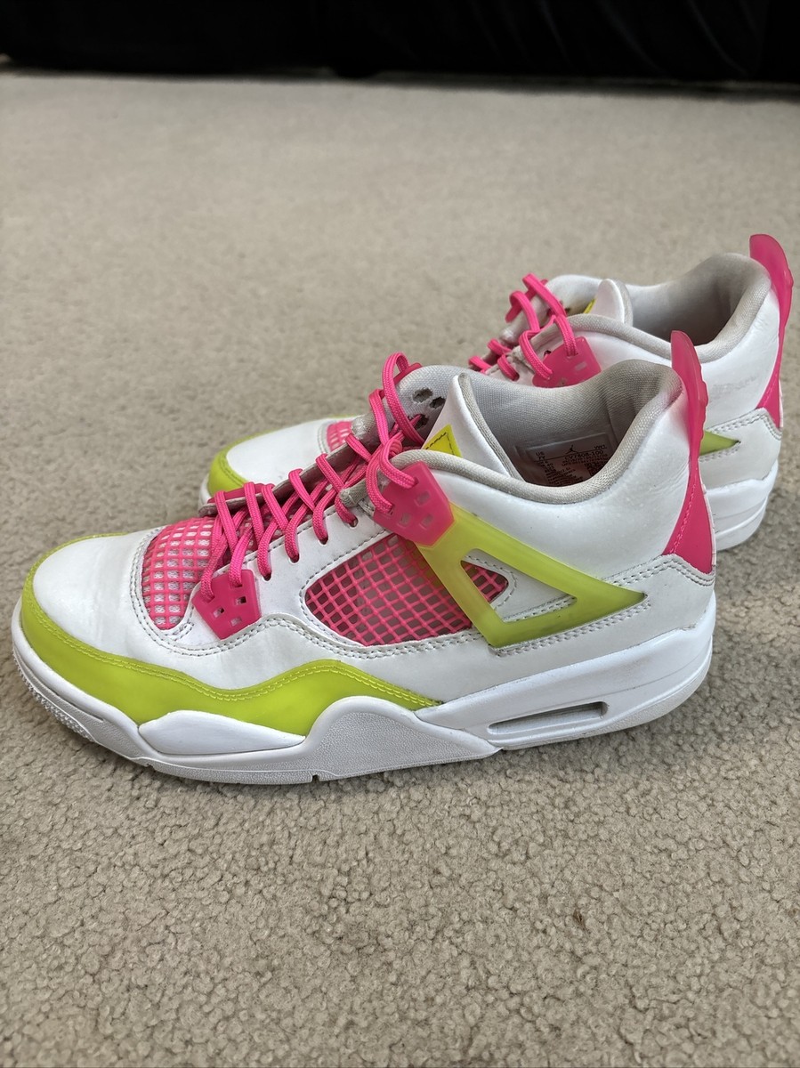 Air Jordan 4 Retro White Lemon Pink GS CV7808-100 Youth 7Y