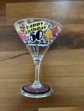 Forum Novelties Happy 50th Birthday Martini “glass” Plastic