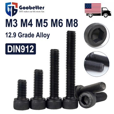 M3 M4 M5 M6 M8 Socket Head Cap Screws Allen Hex Drive Bolts All Lengths DIN912