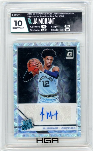 2019-20 Panini Optic Premium Ja Morant Scope Prizm Rated RC AUTO 10/10 HGA 10
