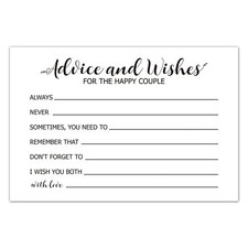 Advice And Wishes Cards For The Happy Couple Mr And Mrs Bride  Groom Newlyweds