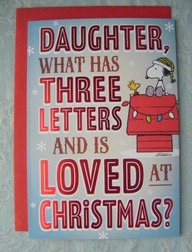 PEANUTS SNOOPY Daughter CHRISTMAS HALLMARK GREETING CARD NEW