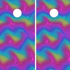 FADEPROOF Cornhole Board Wraps Laminated / Psychedelic Colors