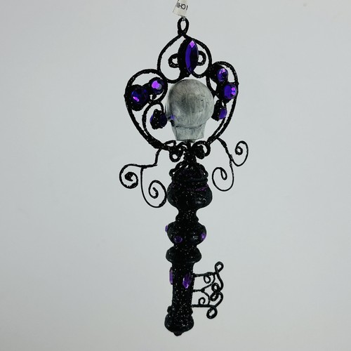 Colección Katherine Halloween Calavera Cabeza Esqueleto Llave Adorno Negro Púrpura - Imagen 11 de 19