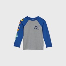 Toddler Boys' Size 18m "Snack Attack" Long Sleeve Rash Guard Swim Cat  Jack  