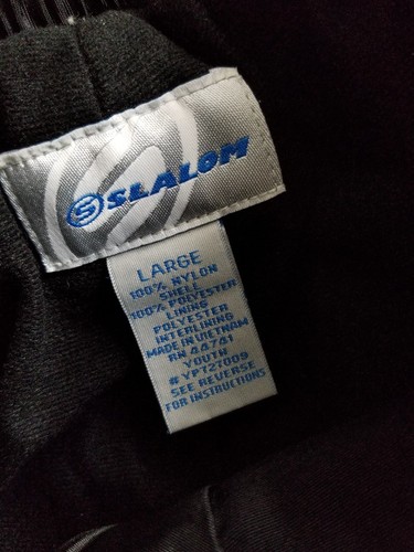 Boy's Slalom Black Ski Pants Sz L Inseam 27, very nice! - Picture 3 of 3