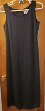 Studio I Women's Black Sleeveless Pleated Slit Sheath Maxi Dress Size 8