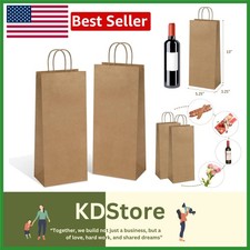Kraft Paper Wine  Gift Bags - 25 Pack, Reusable  Customizable