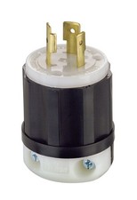 Locking Plug, 20 Amp, 125 Volt, Extra-Heavy Duty Industrial Grade, Black  Wh...