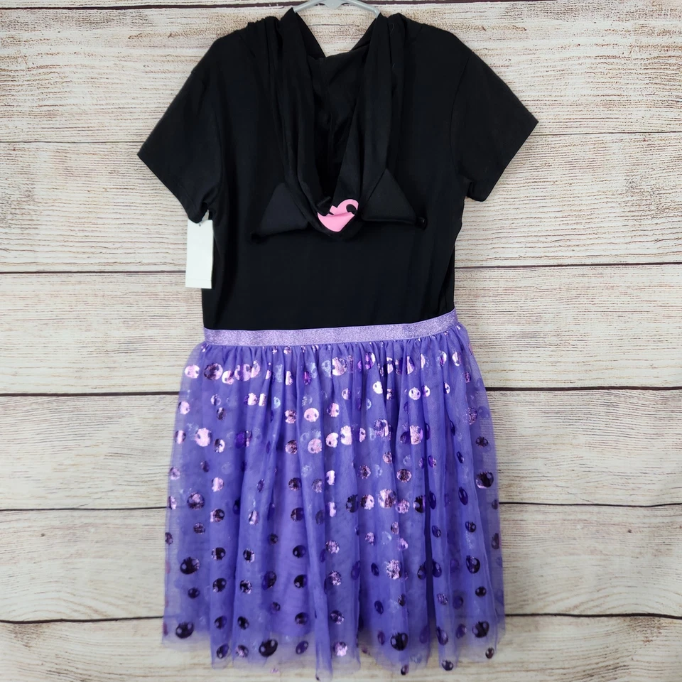 Nuevo con etiquetas Vestido Personaje Sanrio Kuromi Grande Sudadera con Capucha Negro Púrpura Tul Orejas Niñas Foto 4 de 4