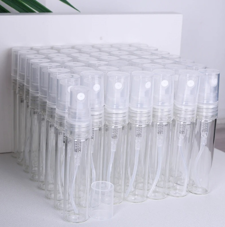 50Pcs 5Ml Mini Perfume Spray Bottles Travel Glass Refillable