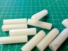 Lot 10pcs RAF Hex Threaded Nylon Standoff, 4-40, 3/4" Long, F-F,Female-F, 3/16"