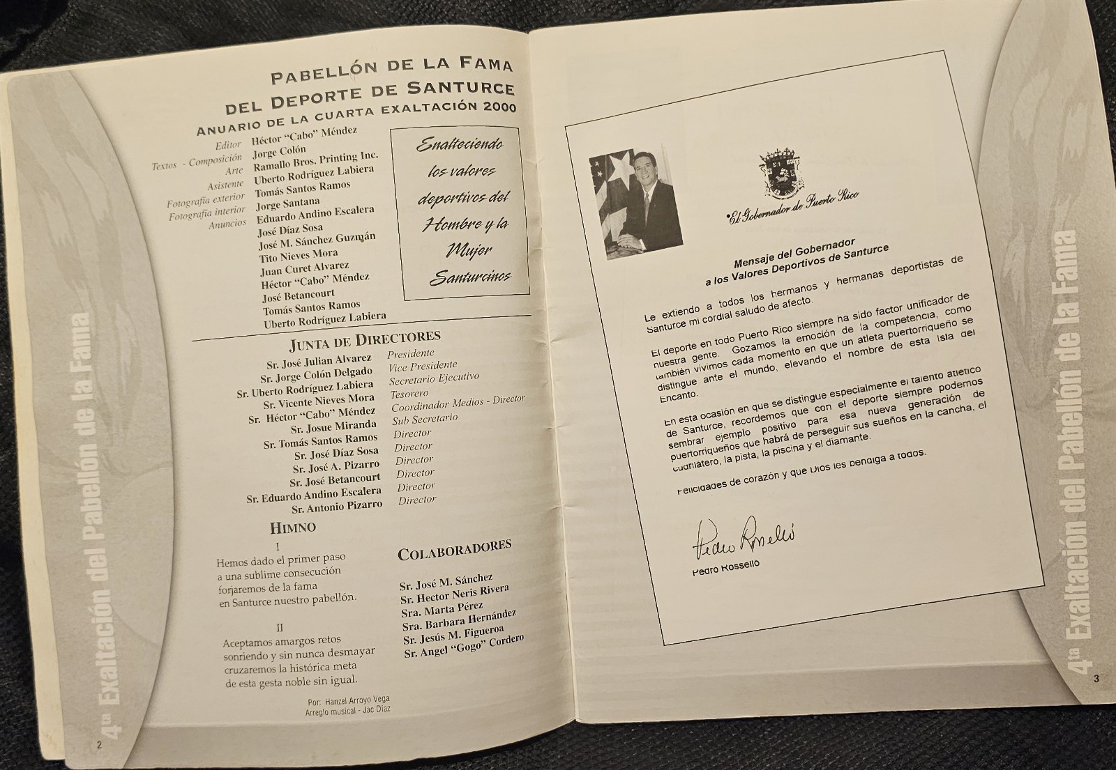 Revista, 4.ta , Exaltacion Del Pabellon De La Fama,2000 Deporte De  Santurce
