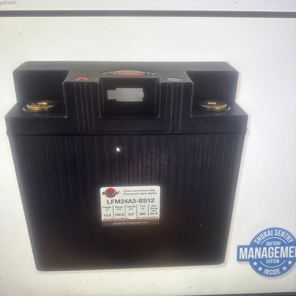 Batería de litio de hierro de velocidad extrema Shorai - LFX24A3-BS12 Foto 2 de 2