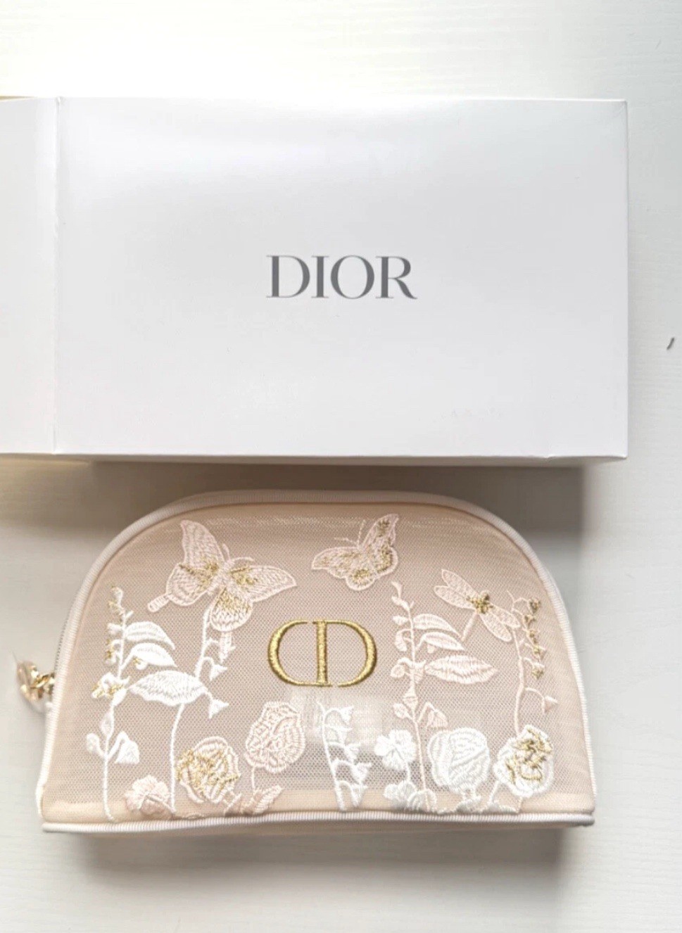 Dior Beauty Butterfly Mesh Zip Pouch Limited Edition New In Box-image