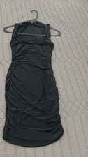 TRES SER Black Solid Ruched Bodycon Strappy Sleeveless Mini Dress Size S
