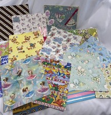 Vintage Gift Wrap Lot/ Least 12 Sheets Hallmark Cascade Norcross Tissues Ribbon