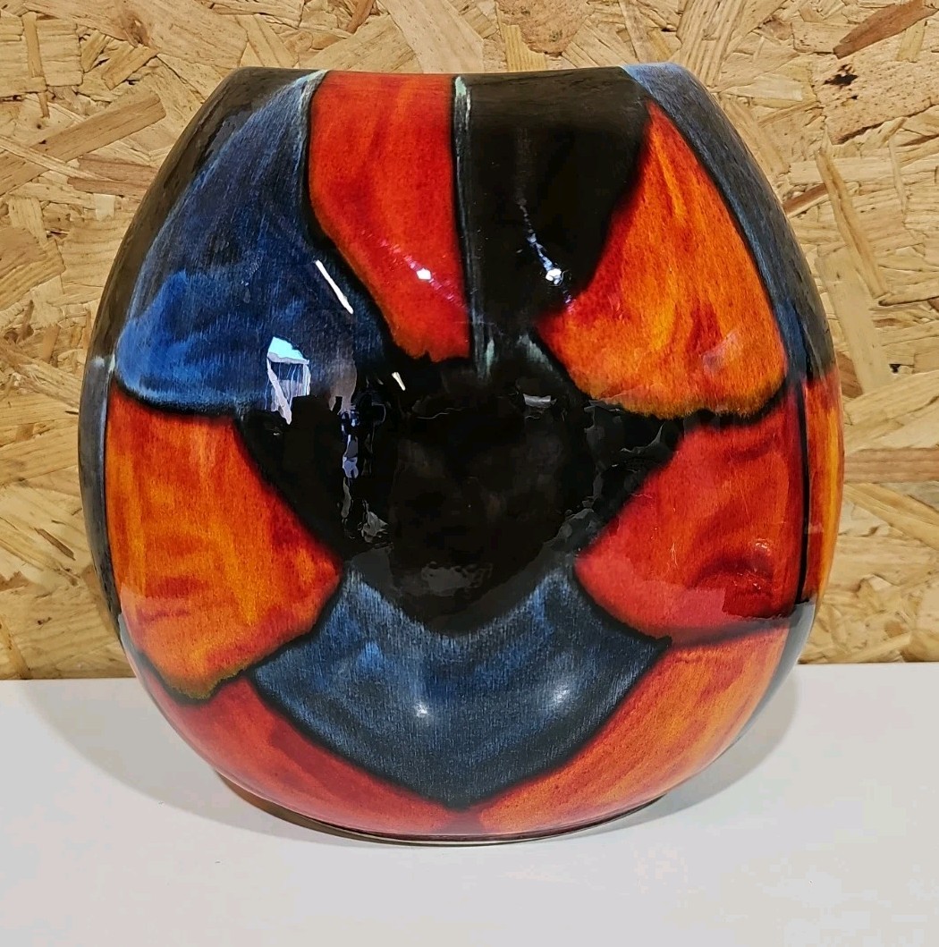 Poole Pottery Mosaic Purse Vase Hand Painted Volcano Living Glaze — image 6